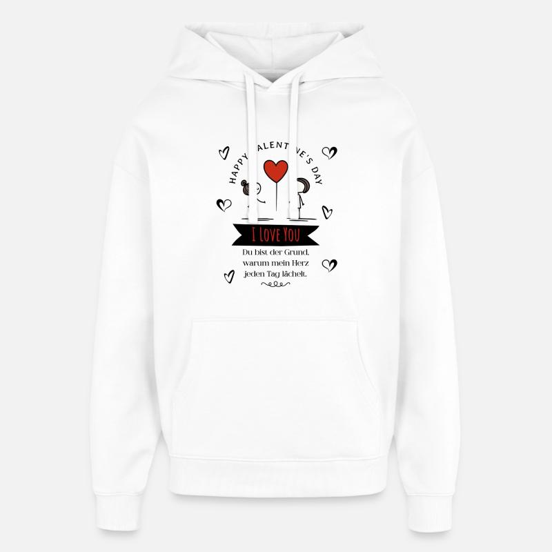 Message du cœur pour deux - Sweat à capuche unisexe Stanley/Stella Oversized - blanc