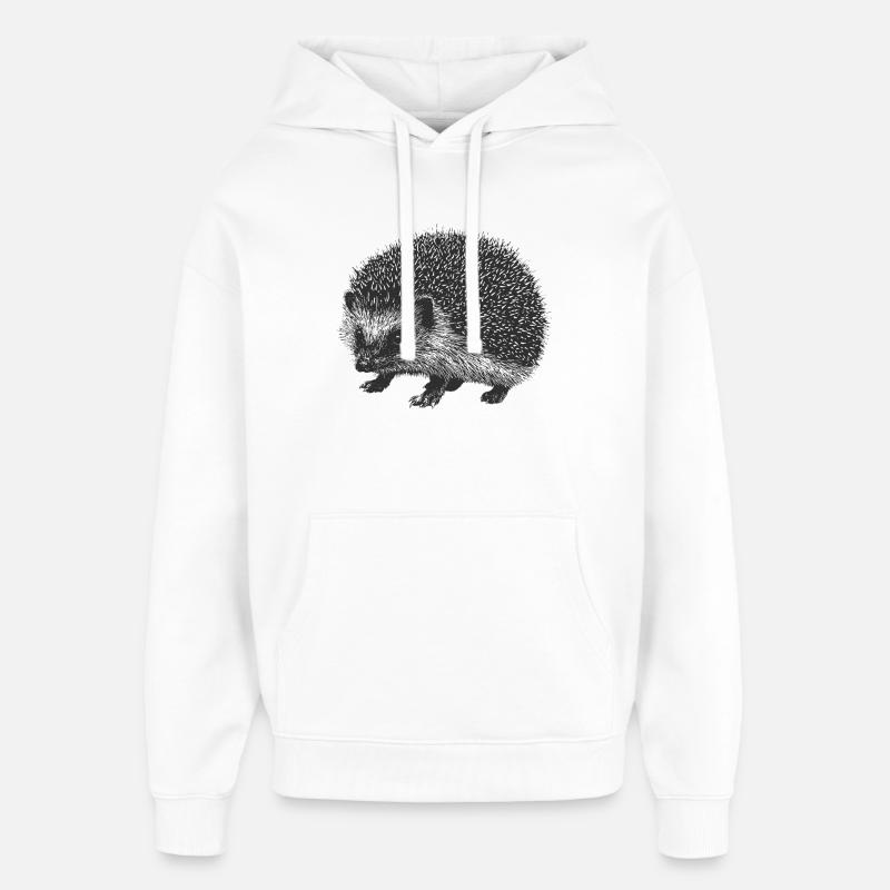 Hérisson de jardin - Sweat à capuche unisexe Stanley/Stella Oversized - blanc