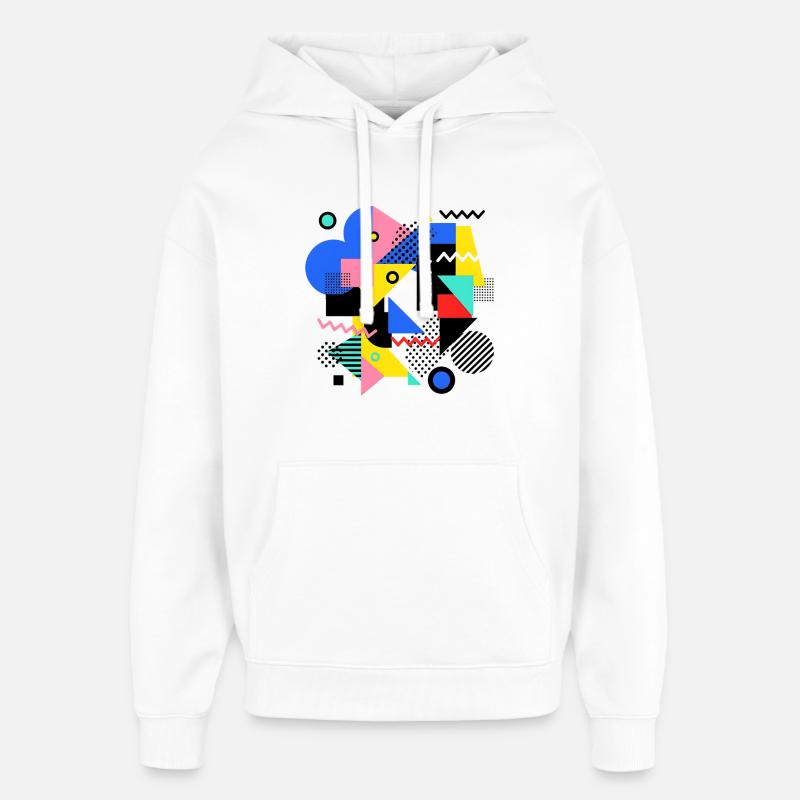 Geometrische Farbexplosion Pop Art - Oversized Unisex Hoodie von Stanley/Stella - Weiß