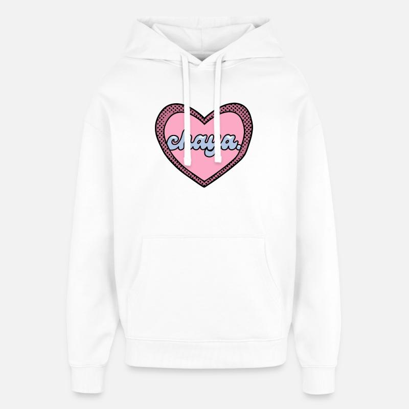 Chaya Heart Pop Art Rose - Sweat à capuche unisexe Stanley/Stella Oversized - blanc