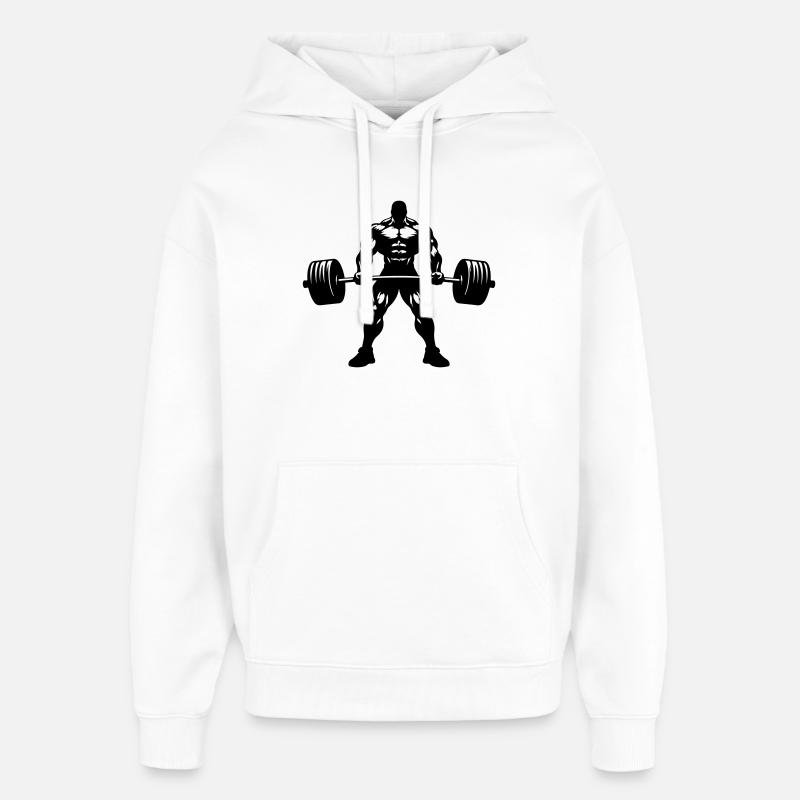 Silhouette musculation Haltérophilie - Sweat à capuche unisexe Stanley/Stella Oversized - blanc