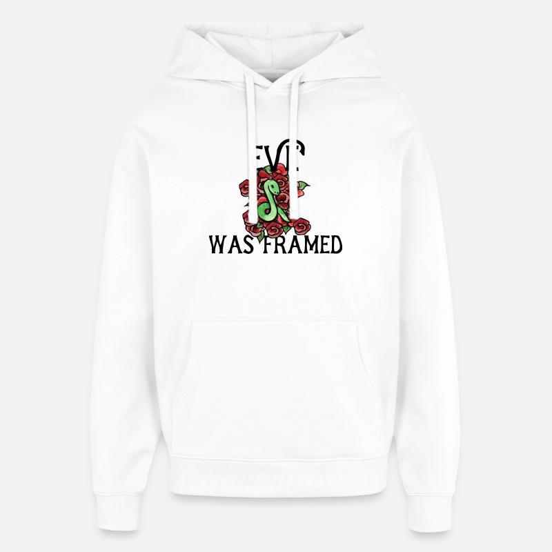 Serpent d’émeraude parmi les roses - Sweat à capuche unisexe Stanley/Stella Oversized - blanc