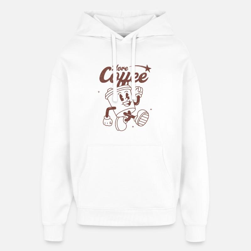 Funny Coffee T-Shirt - Sweat à capuche unisexe Stanley/Stella Oversized - blanc