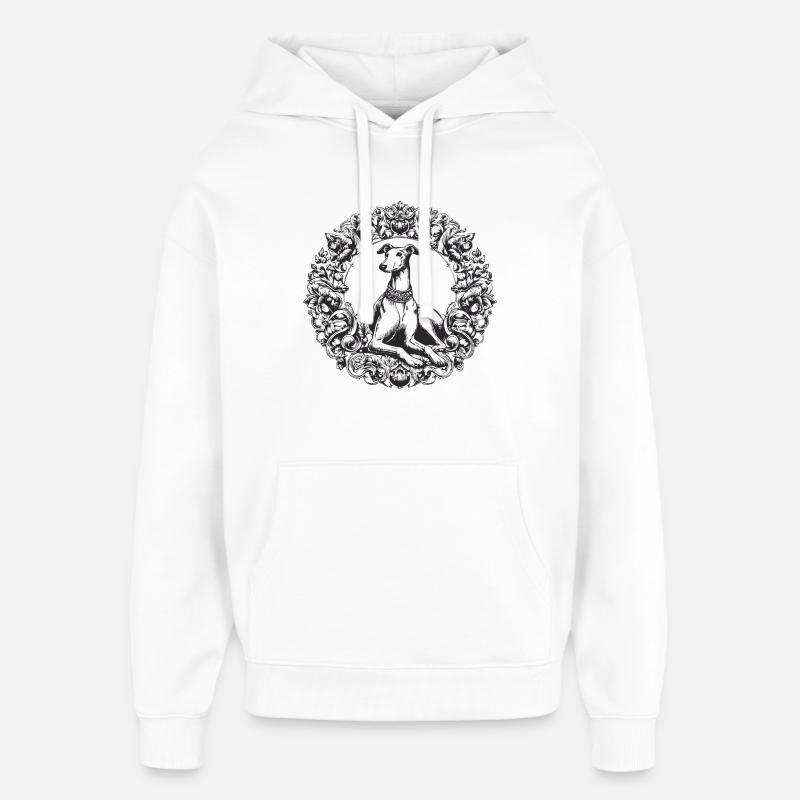 Silhouette de lévrier orné - Sweat à capuche unisexe Stanley/Stella Oversized - blanc