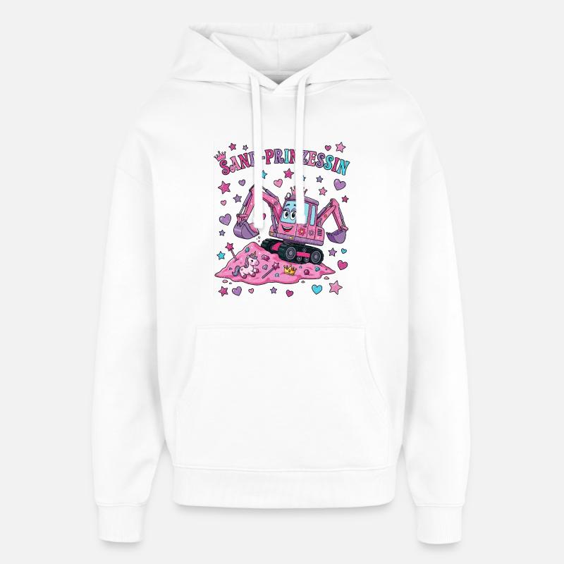 Princesse des Sables : Excavatrice rose - Sweat à capuche unisexe Stanley/Stella Oversized - blanc
