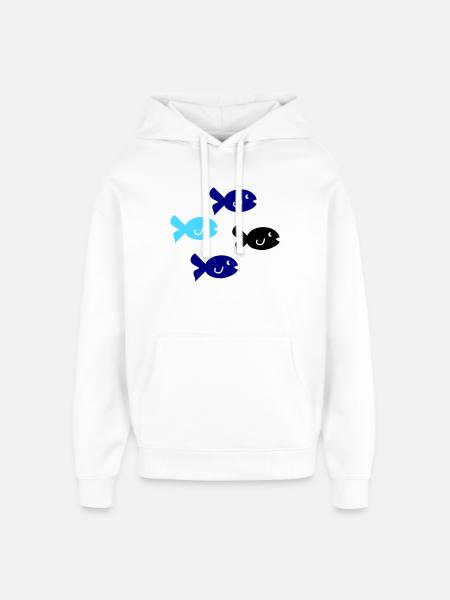 Pisces Silhouette - Oversized Unisex Hoodie by Stanley/Stella - white