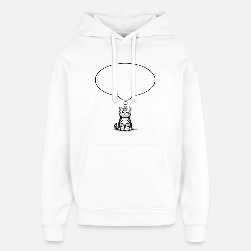 Katzenbaby_sitzend_mit_Denkblase - Sweat à capuche unisexe Stanley/Stella Oversized - blanc