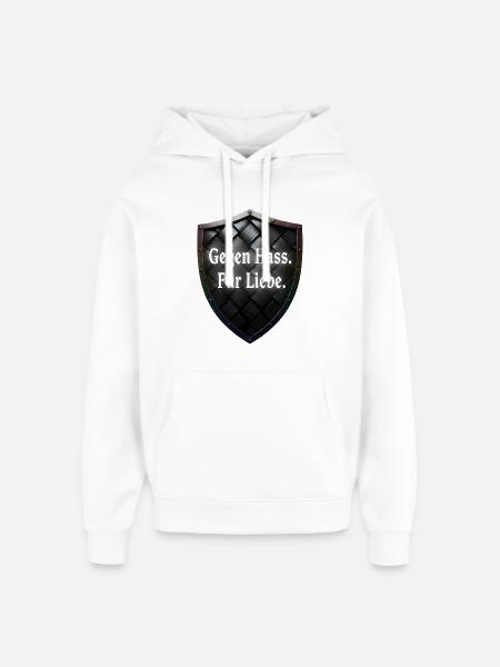 Gegen Hass Für Liebe Schild Statement - Oversized Unisex Hoodie von Stanley/Stella - Weiß