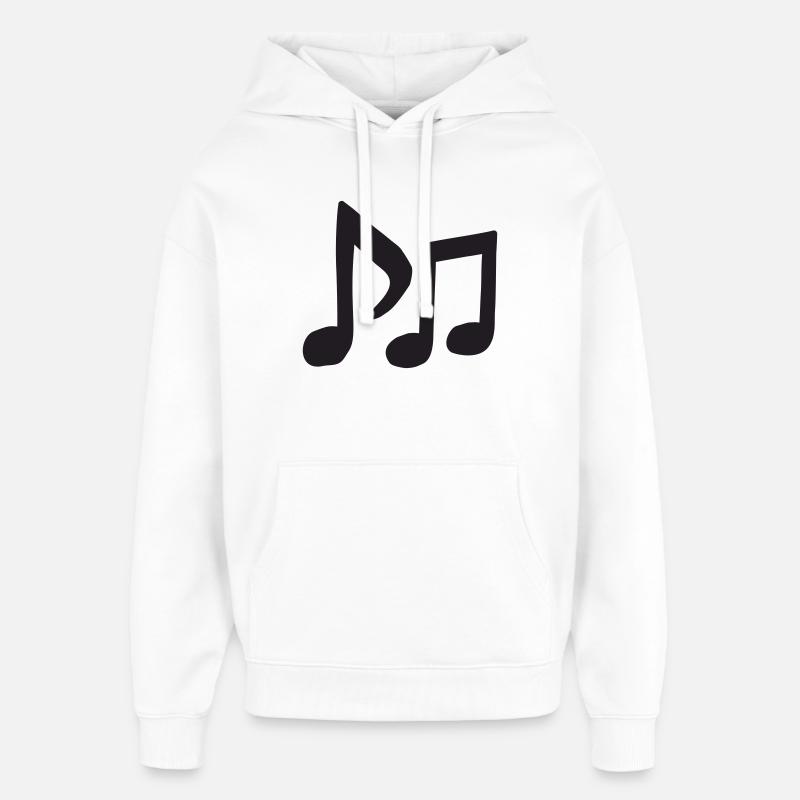 Silhouette des Notes Noires - Sweat à capuche unisexe Stanley/Stella Oversized - blanc