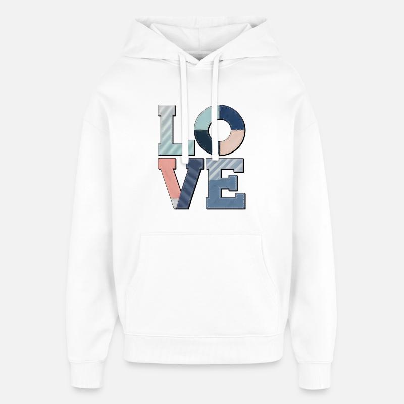 Love Design Geschenkidee Bunter Stoff Look - Oversized Unisex Hoodie von Stanley/Stella - Weiß