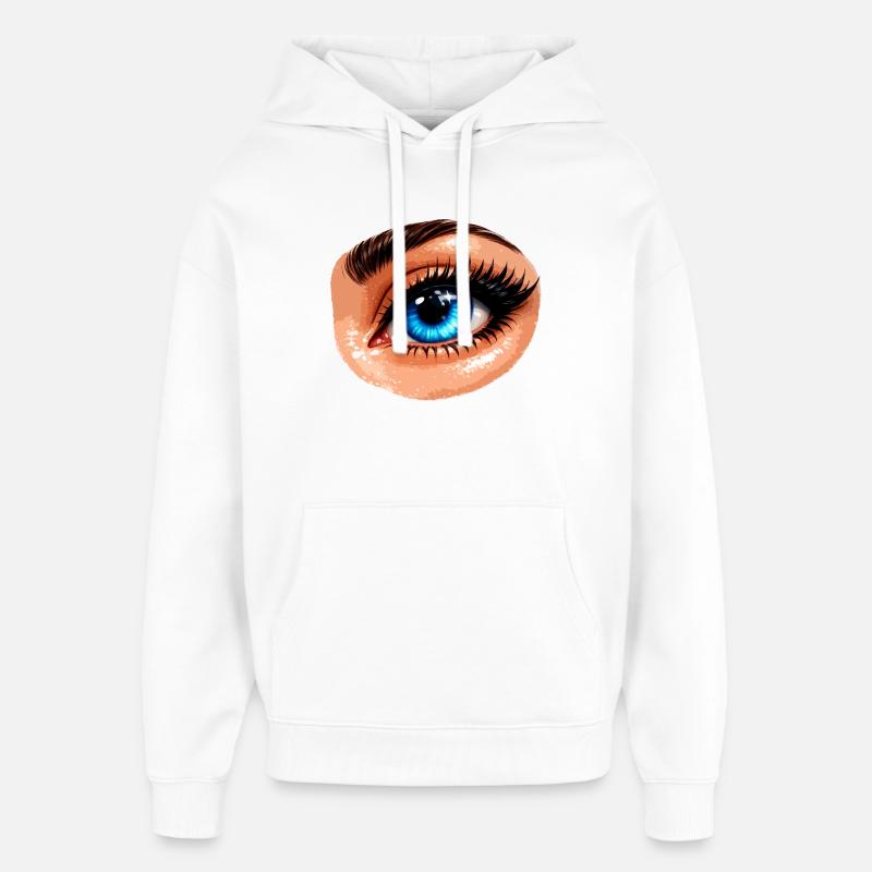 Blue Eye Illustration Pop Art Aura - Sweat à capuche unisexe Stanley/Stella Oversized - blanc