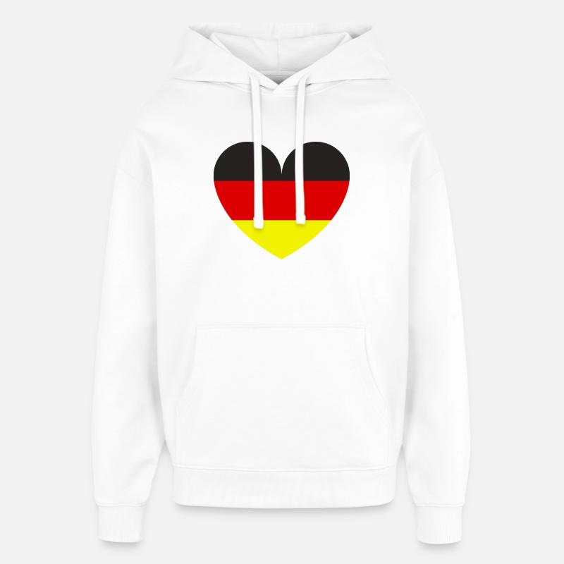 Deutsche Flagge in Herzform - Oversized Unisex Hoodie von Stanley/Stella - Weiß
