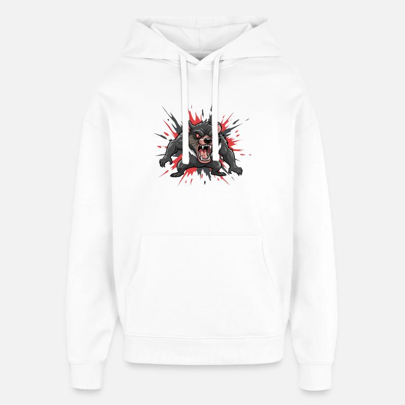 Tasmanian devil in comic style - Oversized Unisex Hoodie by Stanley/Stella - white