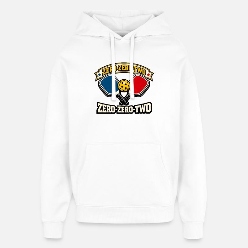Zero-Zero-Two Paddelball Emblem - Oversized Unisex Hoodie von Stanley/Stella - Weiß