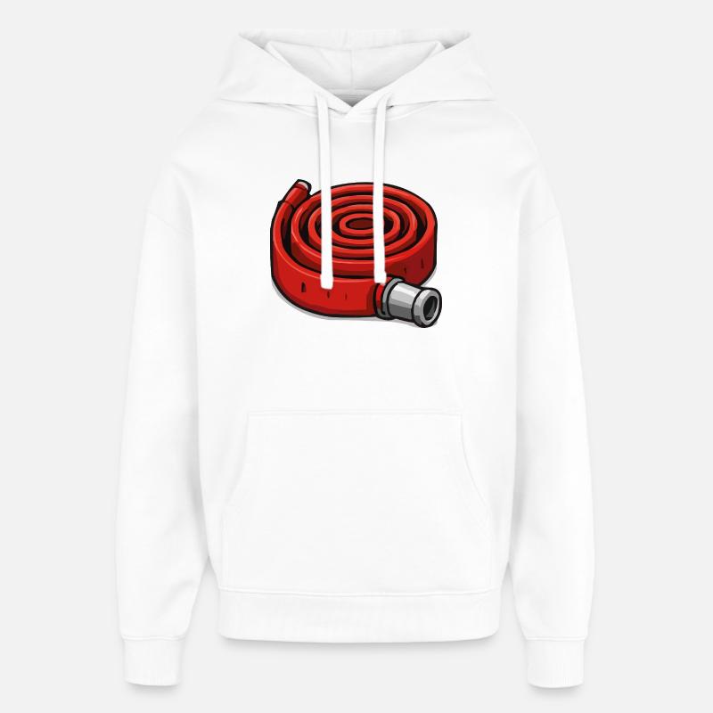 Tuyau d’incendie enroulé - Sweat à capuche unisexe Stanley/Stella Oversized - blanc