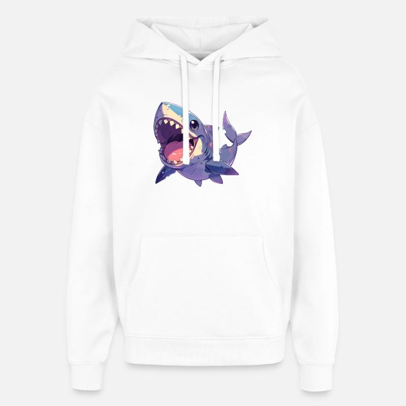 Requins Requin - Sweat à capuche unisexe Stanley/Stella Oversized - blanc