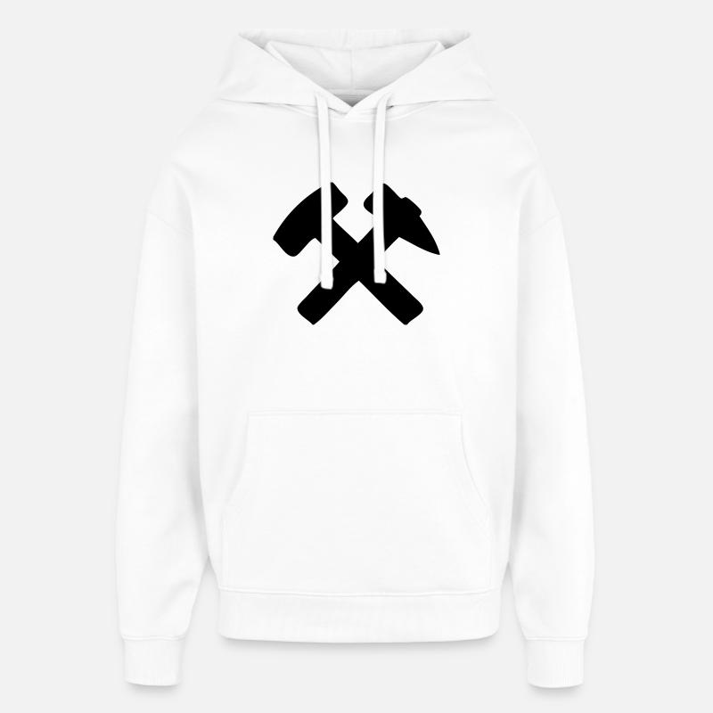 Schlägel und Eisen - Oversized Unisex Hoodie von Stanley/Stella - Weiß