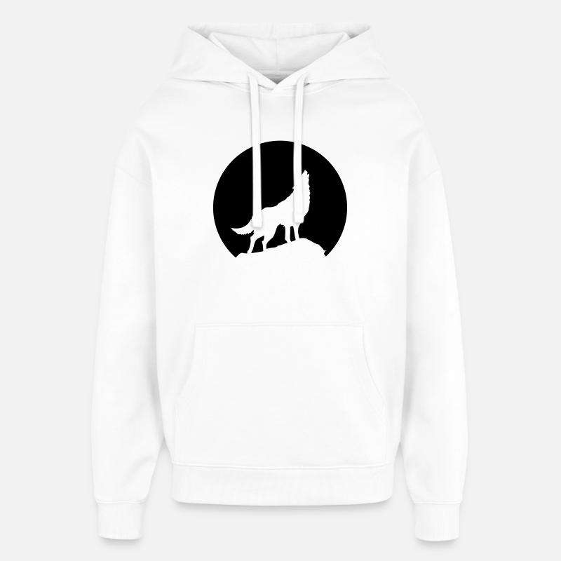 Wolf - Oversized Unisex Hoodie von Stanley/Stella - Weiß