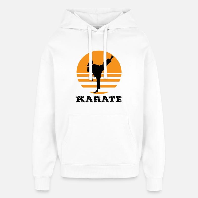 karaté - Sweat à capuche unisexe Stanley/Stella Oversized - blanc