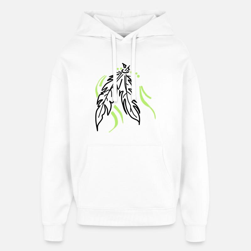 Liés ensemble – Plumes spirituelles - Sweat à capuche unisexe Stanley/Stella Oversized - blanc