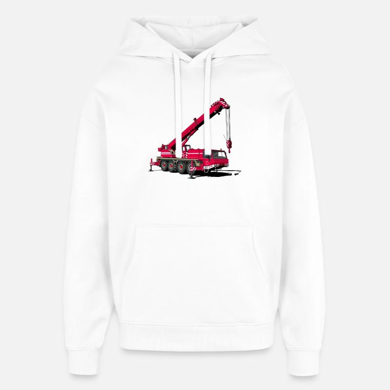 Grúa móvil - Sudadera con capucha unisex Stanley/Stella Oversized - blanco