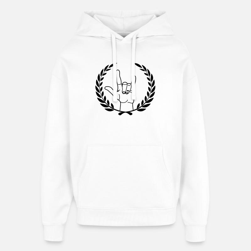 Respect du geste de la main - Sweat à capuche unisexe Stanley/Stella Oversized - blanc