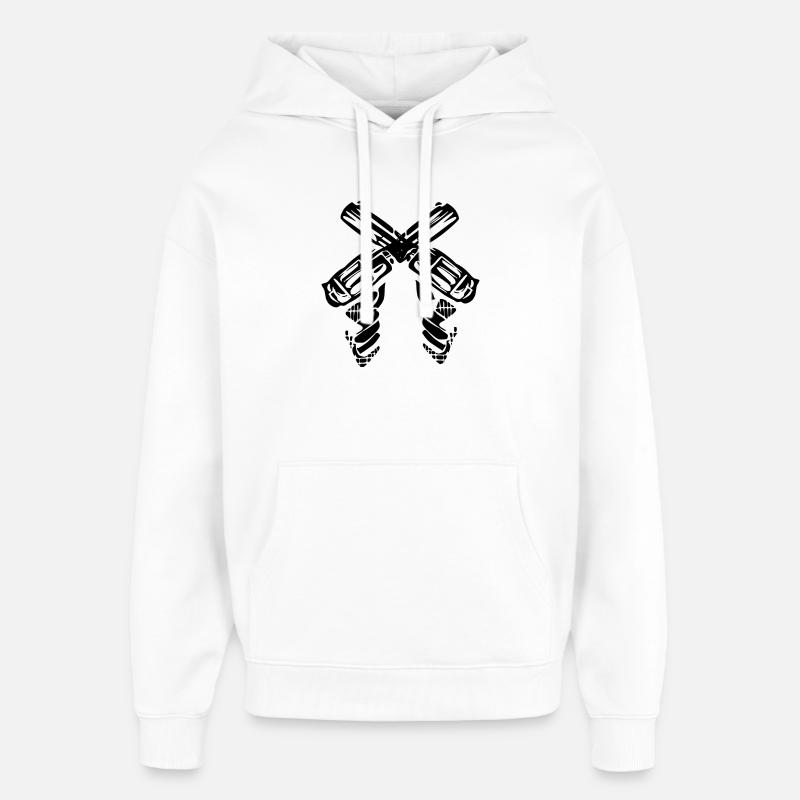 Géométrie abstraite Conception en spirale - Sweat à capuche unisexe Stanley/Stella Oversized - blanc