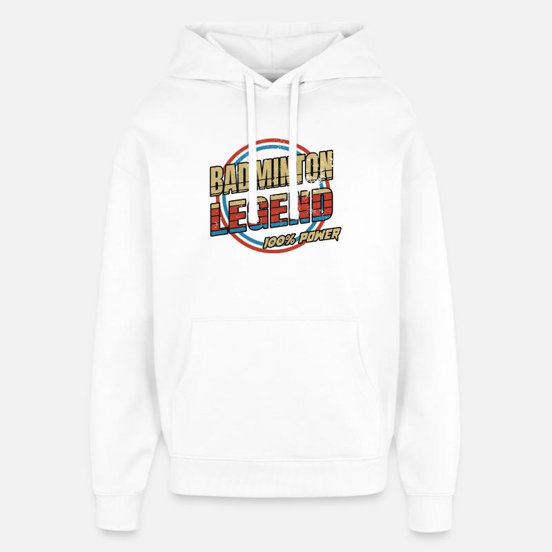 Légende du badminton - Sweat à capuche unisexe Stanley/Stella Oversized - blanc