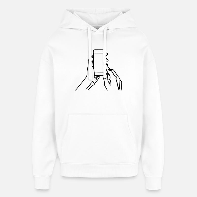 Smartphone entre vos mains - Sweat à capuche unisexe Stanley/Stella Oversized - blanc