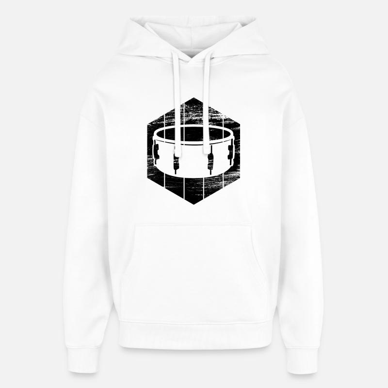 Dessin de tambour - Sweat à capuche unisexe Stanley/Stella Oversized - blanc