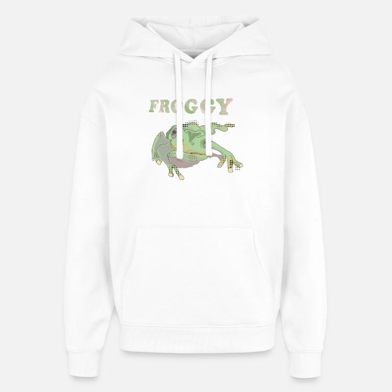 Froggie - Sweat à capuche unisexe Stanley/Stella Oversized - blanc