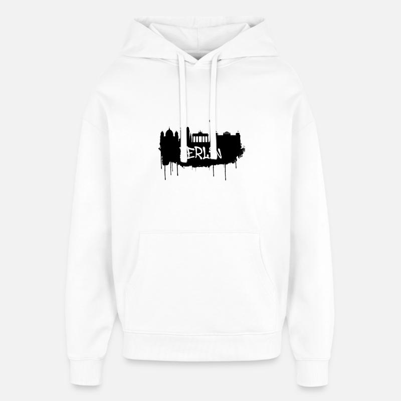 Berlin Graffiti Skyline - Sweat à capuche unisexe Stanley/Stella Oversized - blanc