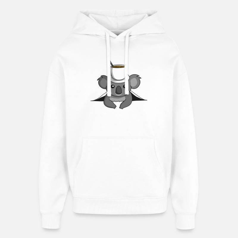 Kaffee Koala - Oversized Unisex Hoodie von Stanley/Stella - Weiß