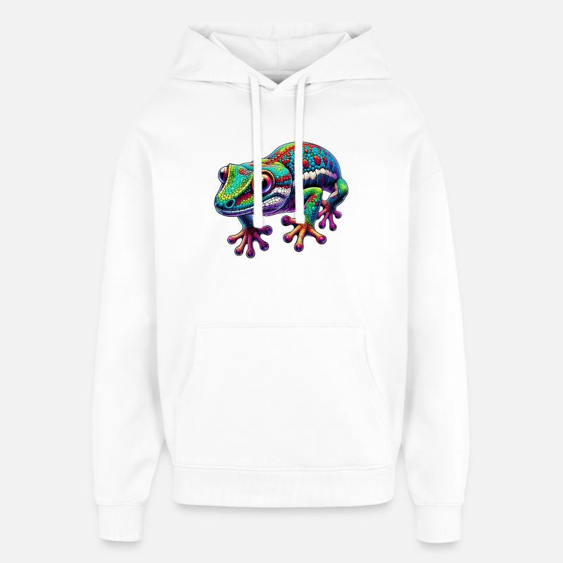 Gecko - Sweat à capuche unisexe Stanley/Stella Oversized - blanc