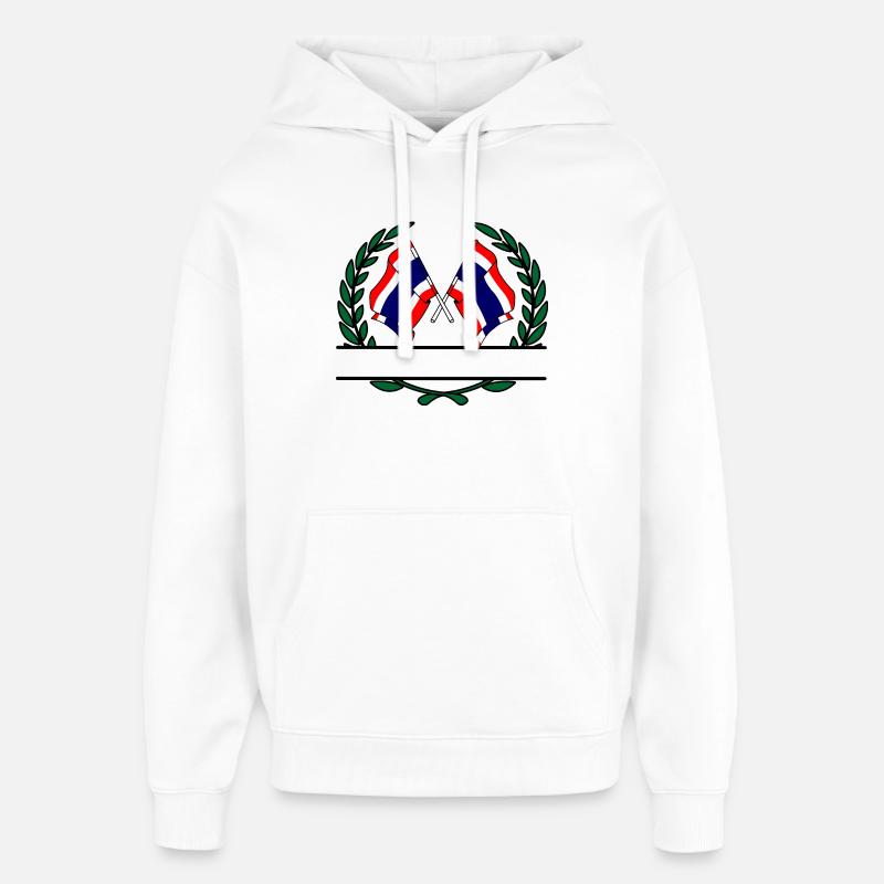 Drapeaux Thaïlande bannière couronne de laurier - Sweat à capuche unisexe Stanley/Stella Oversized - blanc