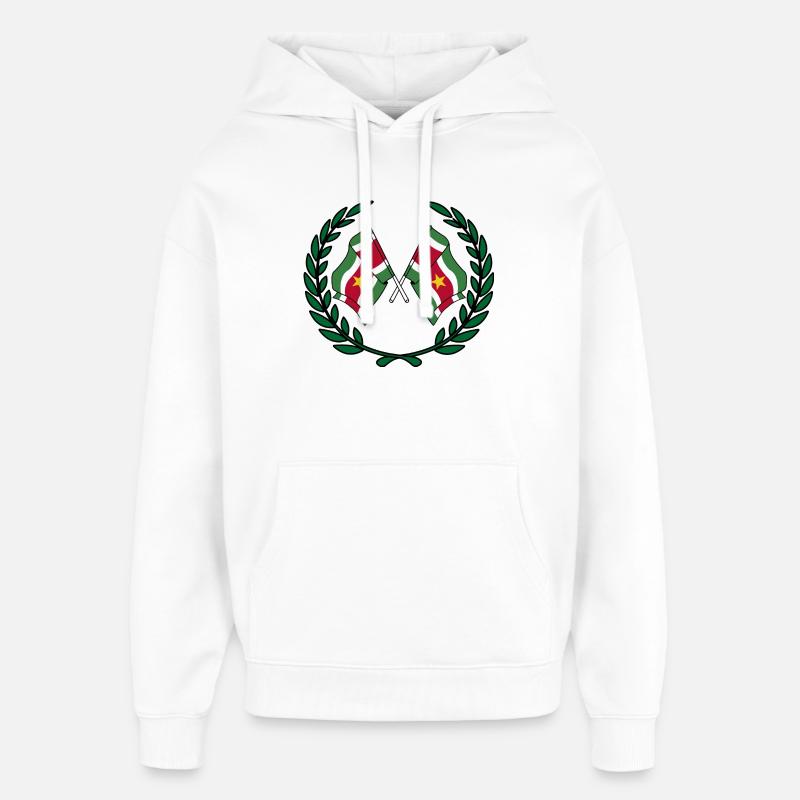 Drapeaux Suriname en couronne de laurier - Sweat à capuche unisexe Stanley/Stella Oversized - blanc