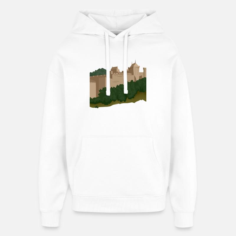Château sur la colline - Sweat à capuche unisexe Stanley/Stella Oversized - blanc