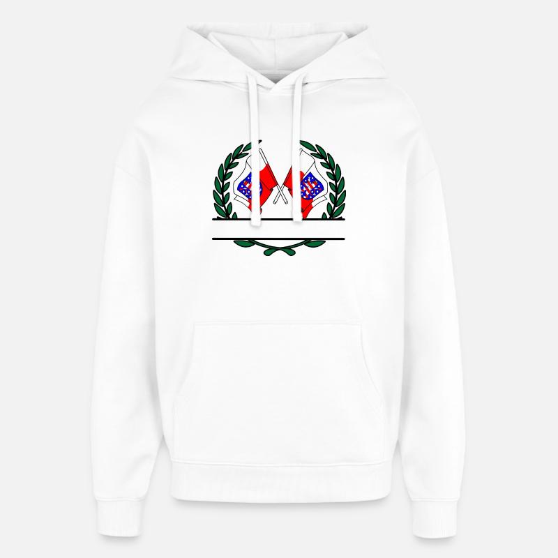 Drapeaux Thuringe couronne de laurier bannière - Sweat à capuche unisexe Stanley/Stella Oversized - blanc