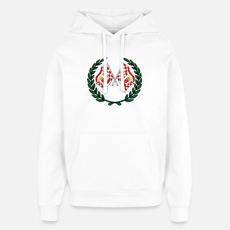 Drapeaux Brême couronne de laurier - Sweat à capuche unisexe Stanley/Stella Oversized - blanc