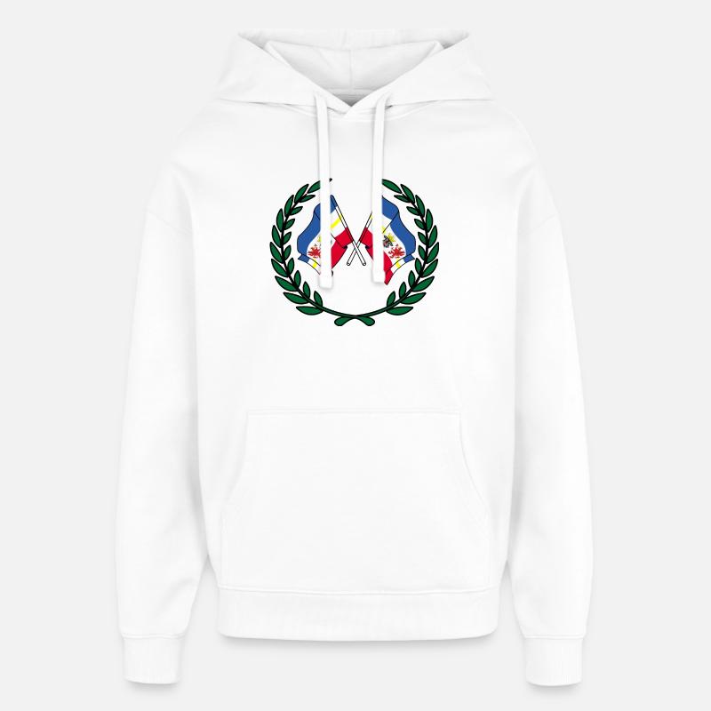 Drapeaux Mecklembourg, Poméranie-Occidentale, couronne de laurier - Sweat à capuche unisexe Stanley/Stella Oversized - blanc