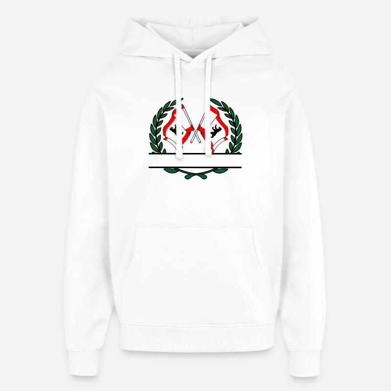 Drapeaux Berlin couronne de laurier bannière - Sweat à capuche unisexe Stanley/Stella Oversized - blanc