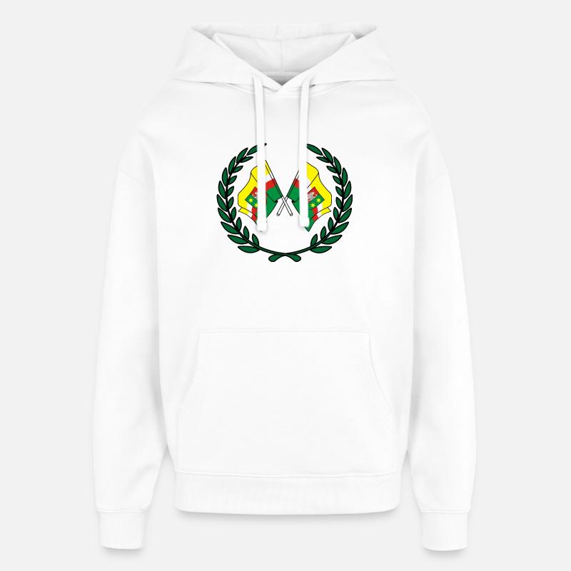 Drapeaux Couronne de laurier Lubusz - Sweat à capuche unisexe Stanley/Stella Oversized - blanc