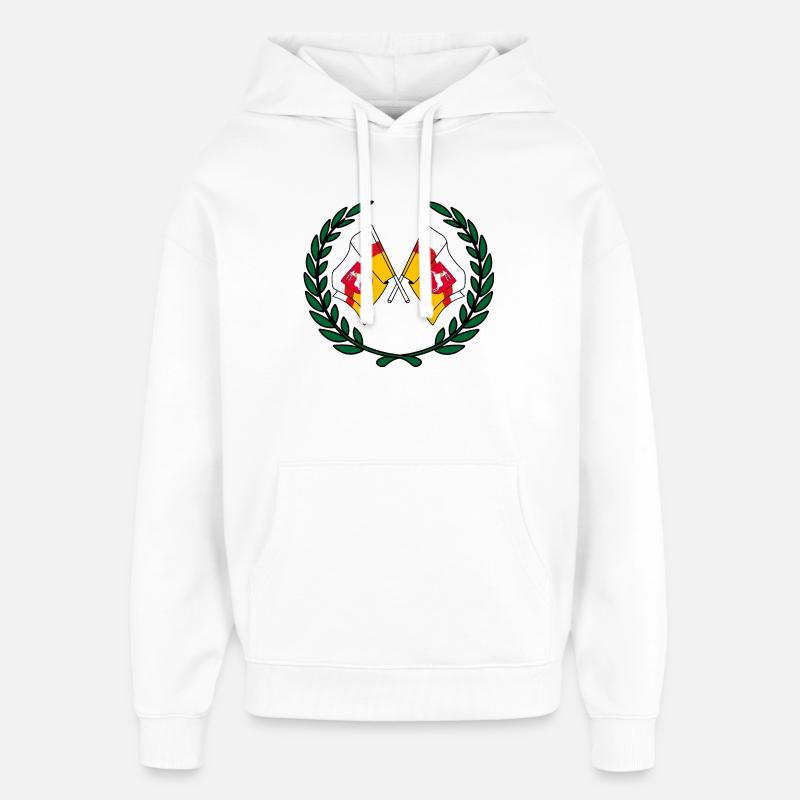 Drapeaux Lubin couronne de laurier - Sweat à capuche unisexe Stanley/Stella Oversized - blanc