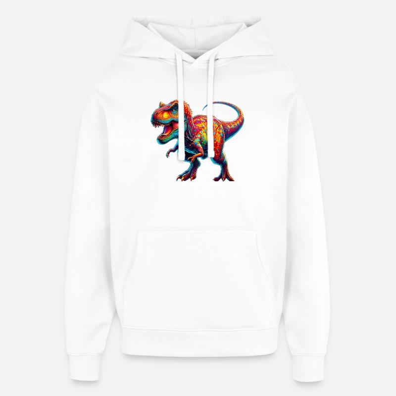Dinosaur - Oversized Unisex Hoodie by Stanley/Stella - white