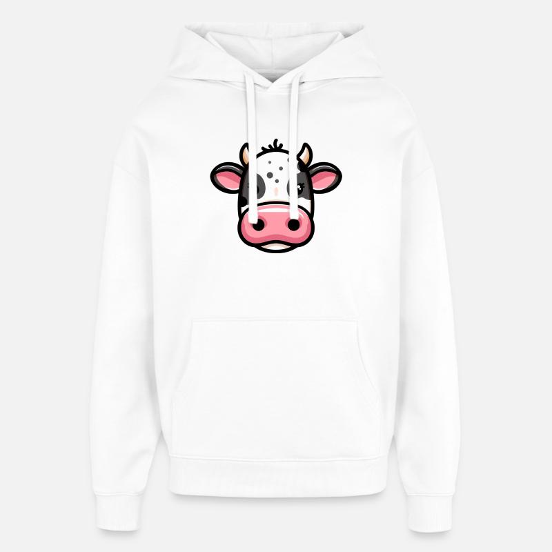 Mucca - Stanley/Stella Oversized Felpa con cappuccio unisex - bianco