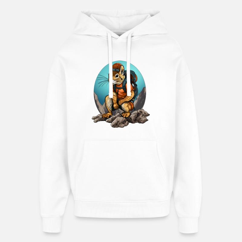 Écureuil alpiniste / Écureuil de randonnée - Sweat à capuche unisexe Stanley/Stella Oversized - blanc