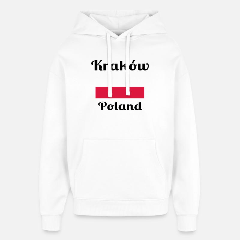 Cracovie, Pologne - Imprimés élégants - Sweat à capuche unisexe Stanley/Stella Oversized - blanc