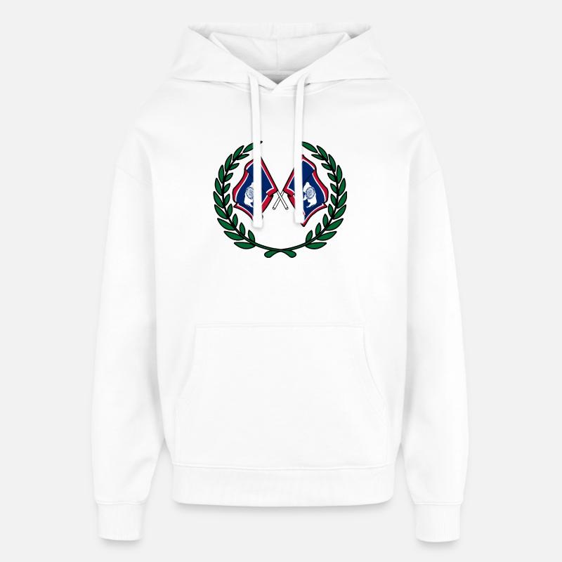 Drapeaux USA Wyoming couronne de laurier - Sweat à capuche unisexe Stanley/Stella Oversized - blanc