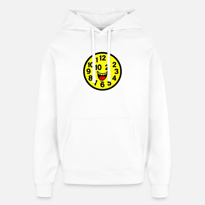 Fröhliches parodiertes Uhrendesign - Oversized Unisex Hoodie von Stanley/Stella - Weiß
