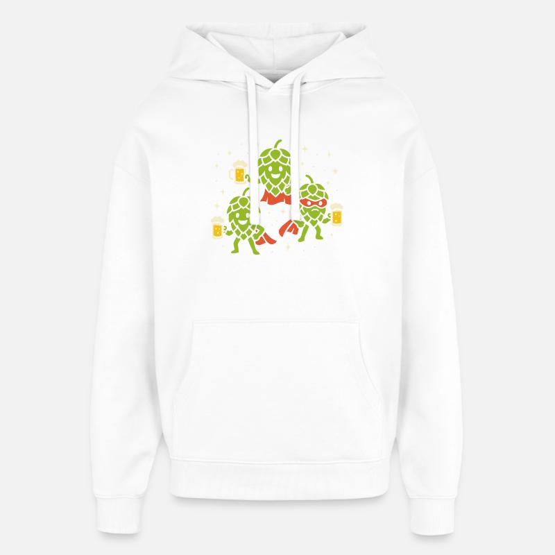 Héros du houblon - Sweat à capuche unisexe Stanley/Stella Oversized - blanc